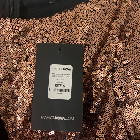 sequin bronze mini dress S - Picture 7 of 9